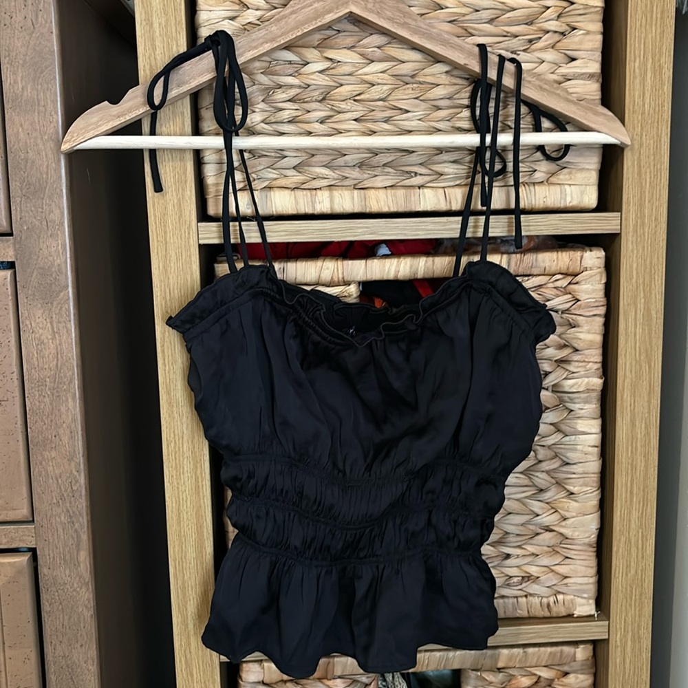 Satin crop tank top